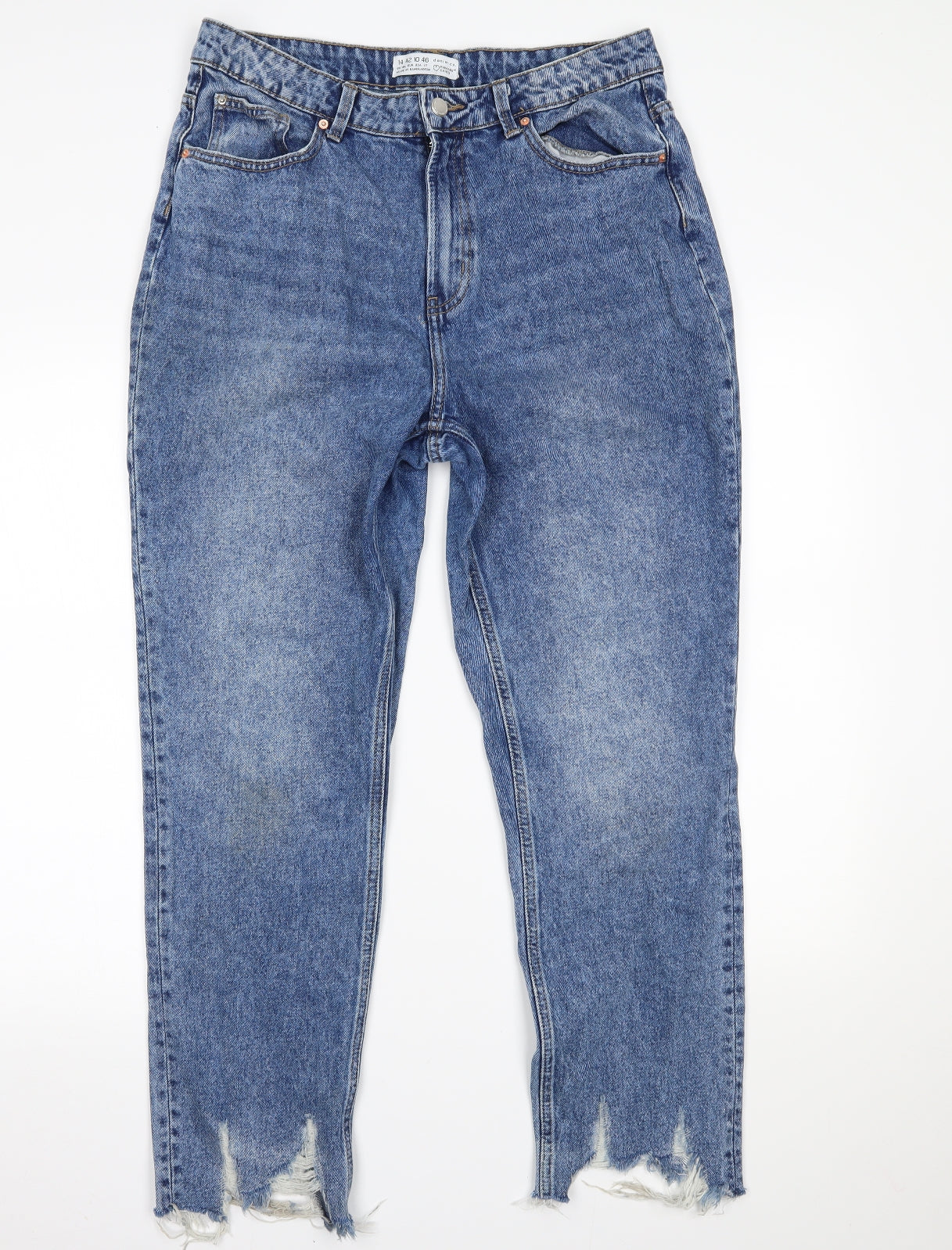 Primark Womens Blue  Denim Mom Jeans Size 14 L25 in