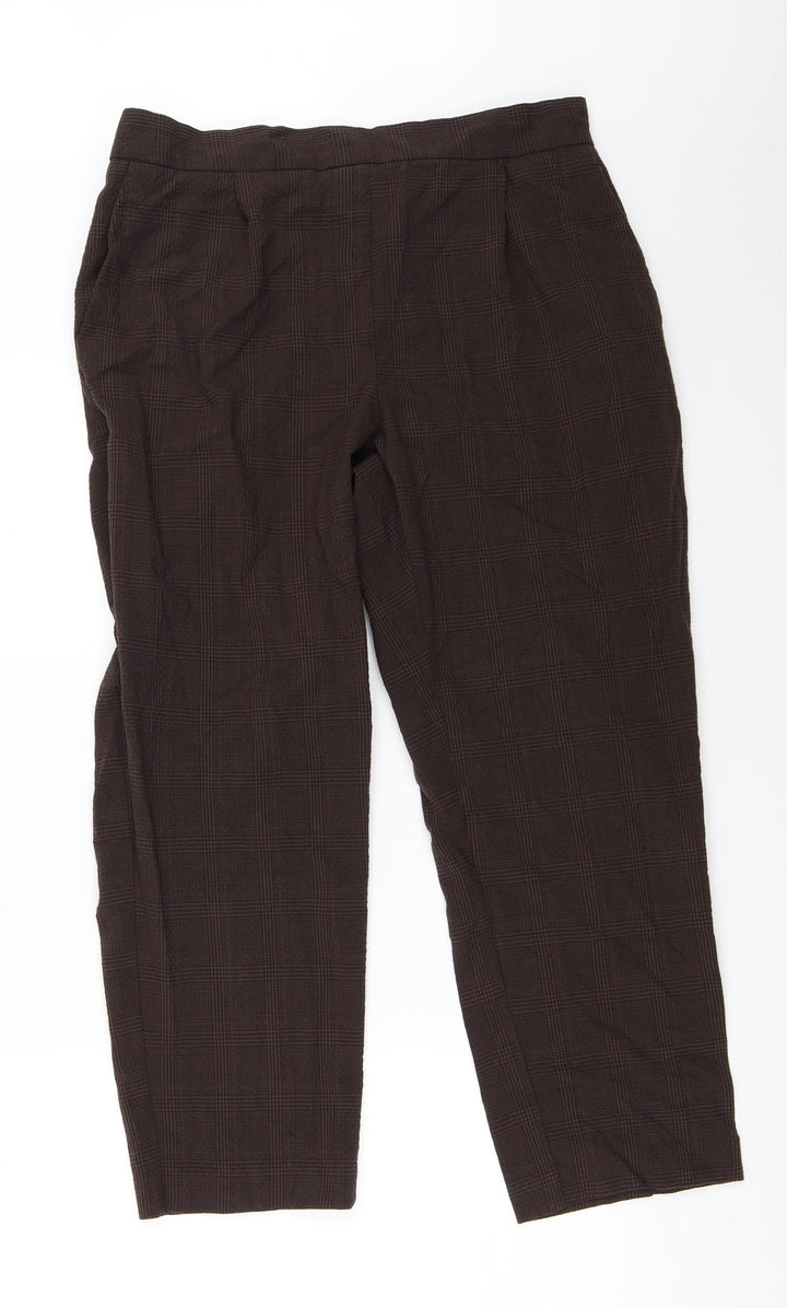 H&M Womens Brown Capri Trousers Size 44 L25.5 in