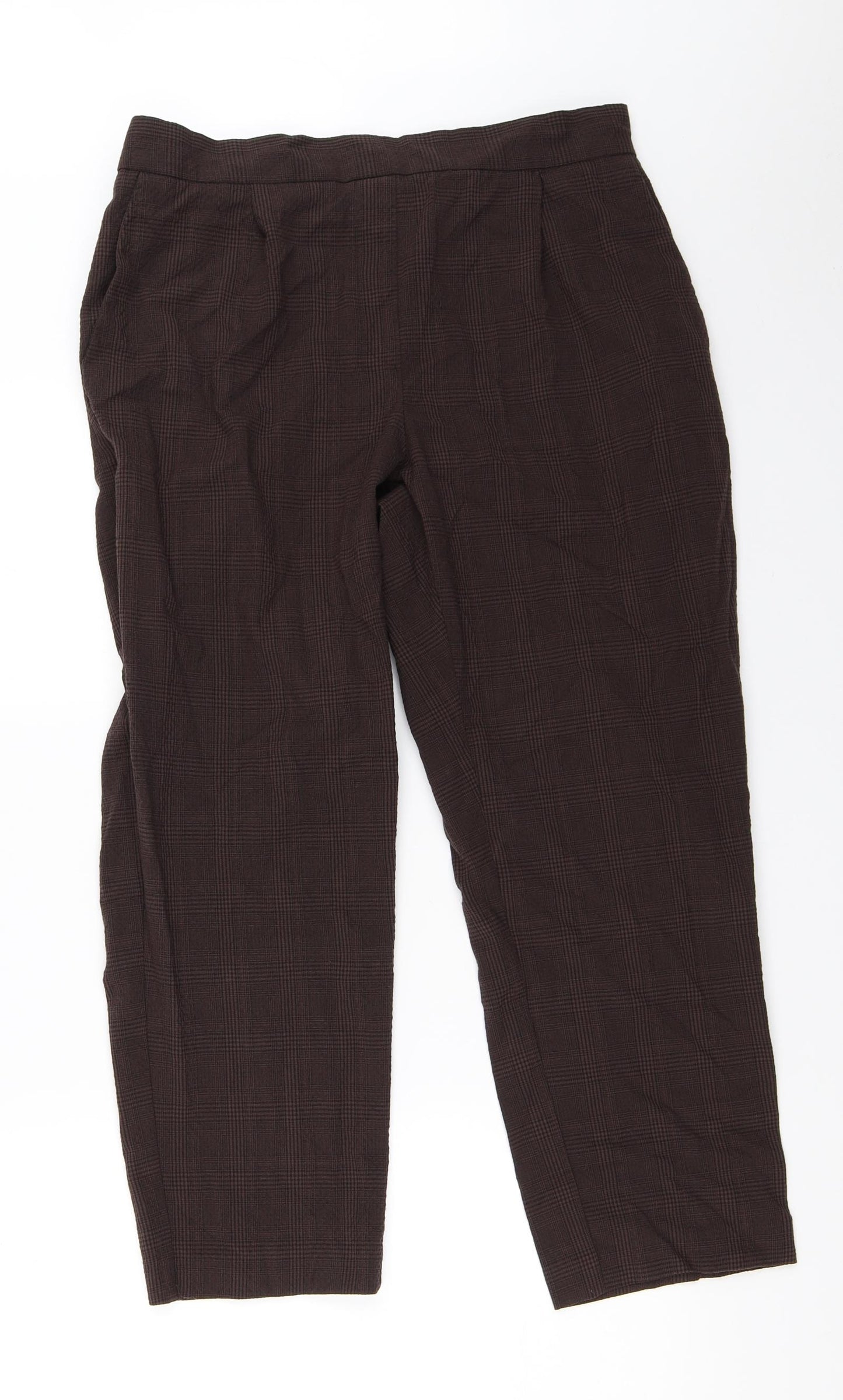 H&M Womens Brown   Capri Trousers Size 44 L25.5 in