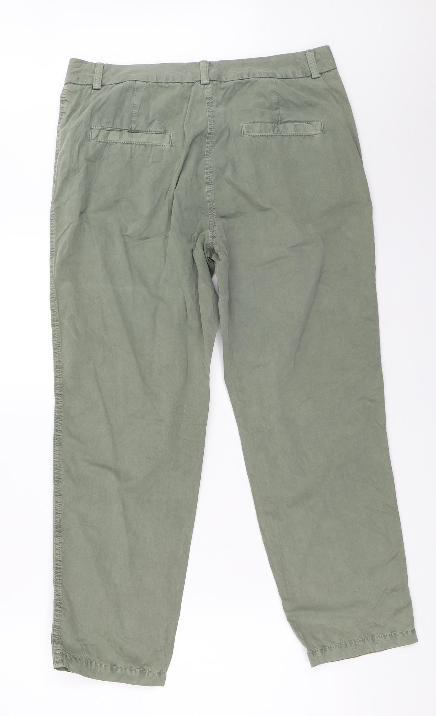 Marks and Spencer Womens Green   Chino Trousers Size 12 L26 in