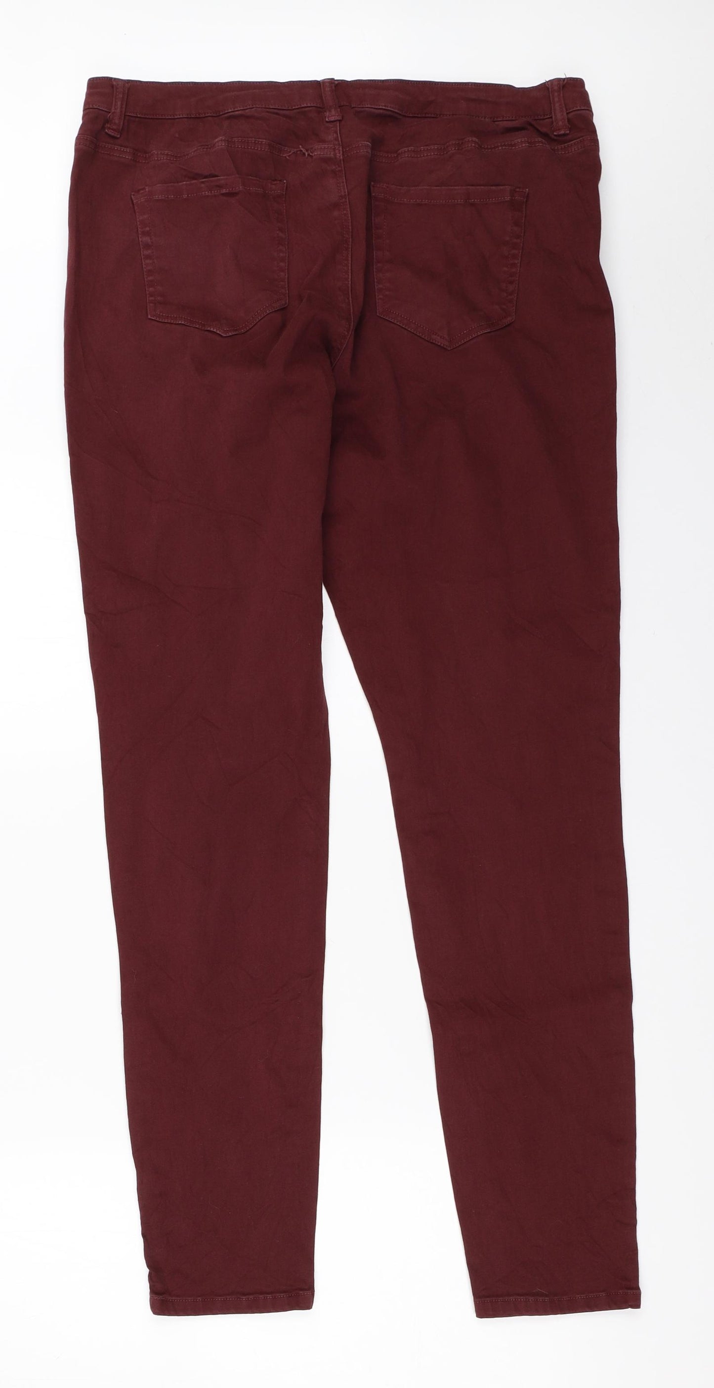 Primark Womens Red   Skinny Jeans Size 16 L29 in