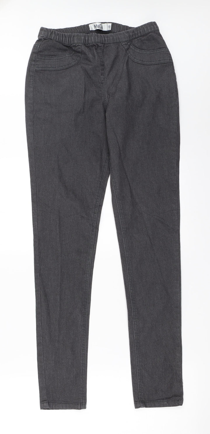 M&Co Womens Grey Jegging Jeans Size 10 L30 in