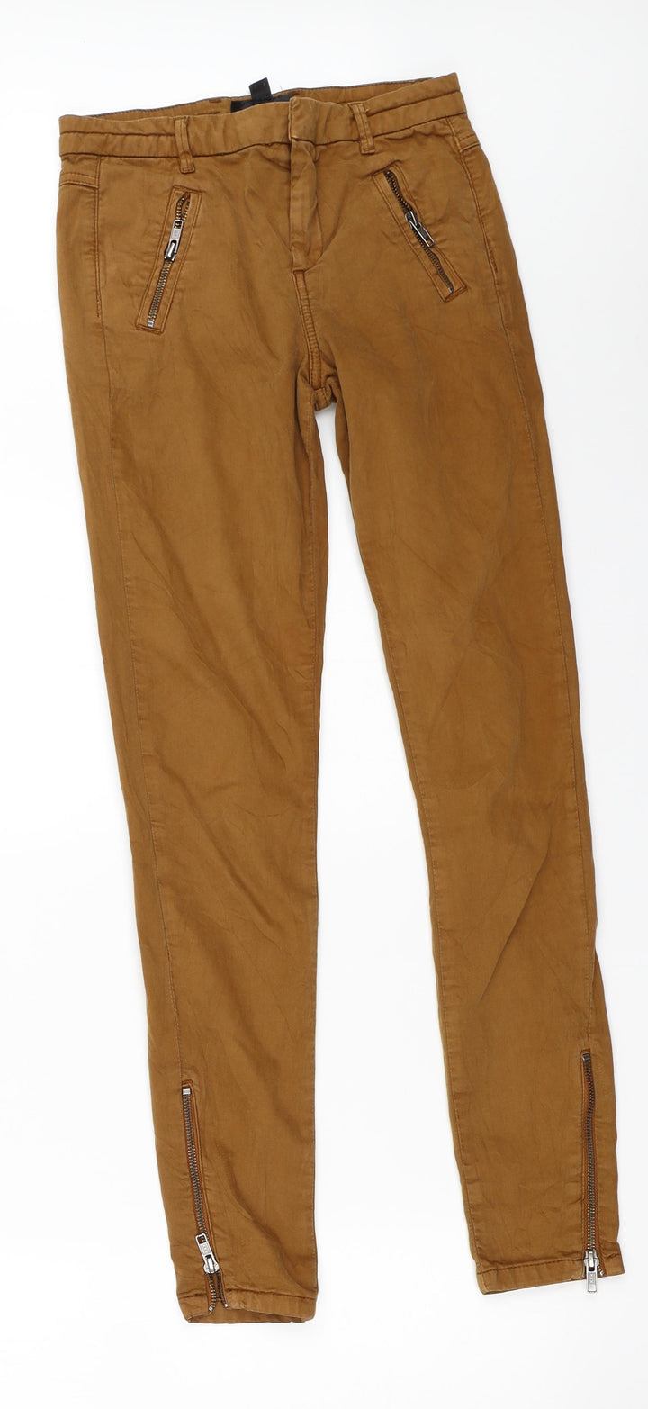 Topshop Womens Beige Chino Trousers Size 6 L28 in