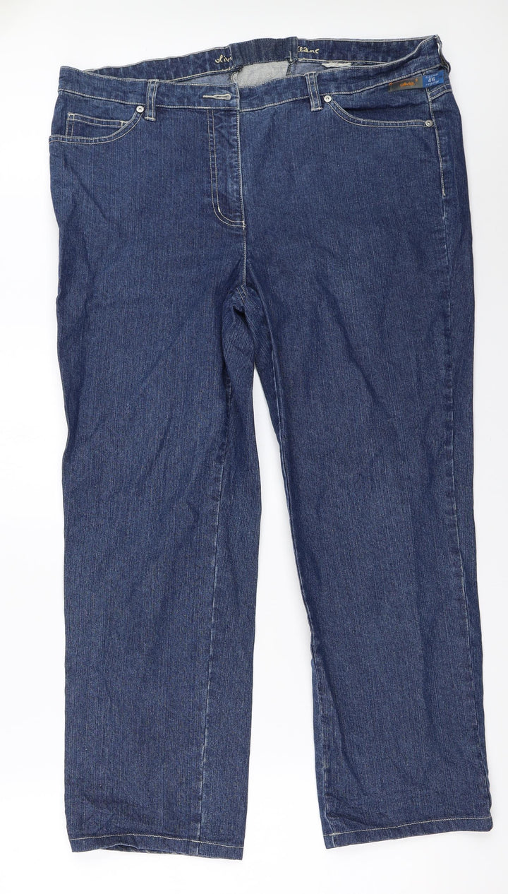 Olivia Womens Blue Denim Straight Jeans Size 39 in L28 in