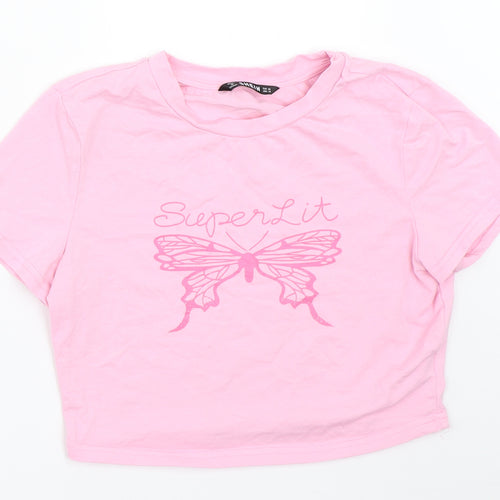 SheIn Womens Pink   Cropped T-Shirt Size M