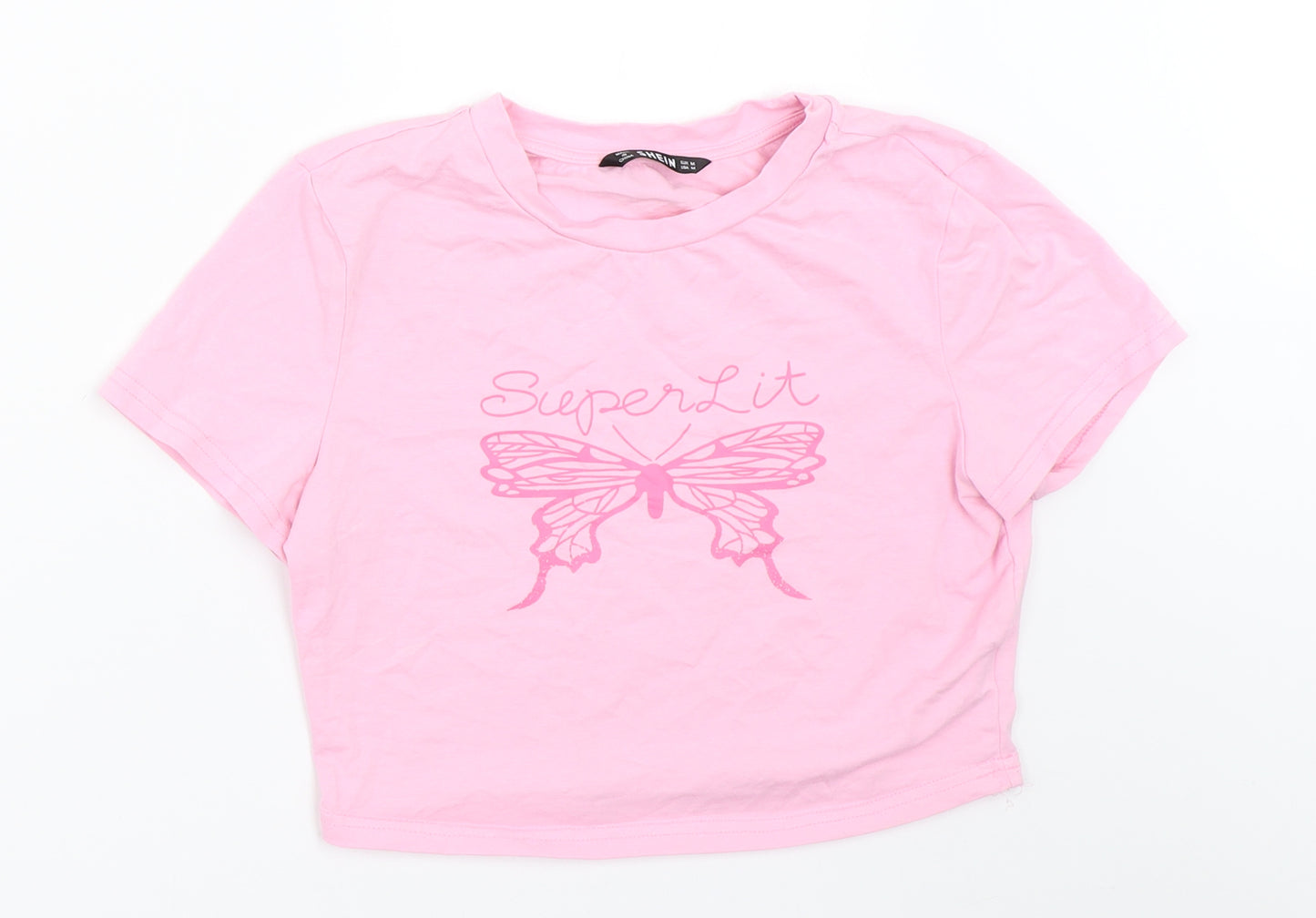 SheIn Womens Pink   Cropped T-Shirt Size M