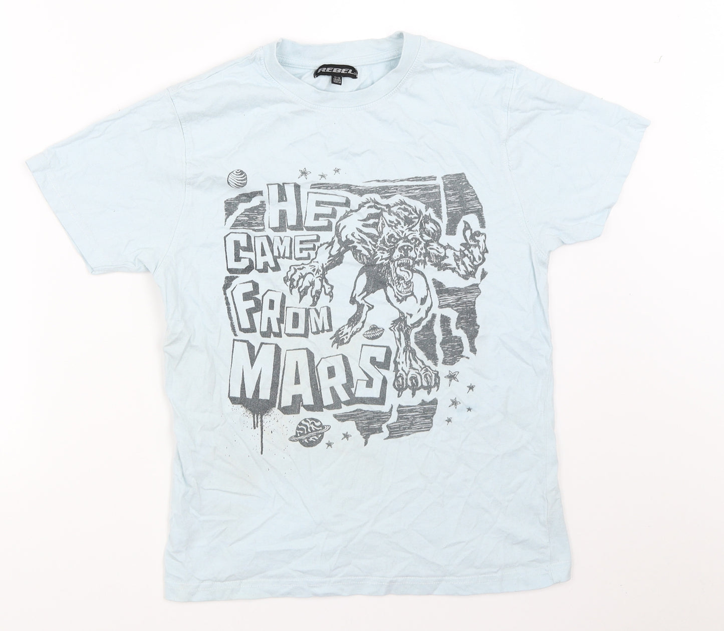 Rebel Boys Blue   Basic T-Shirt Size 11-12 Years