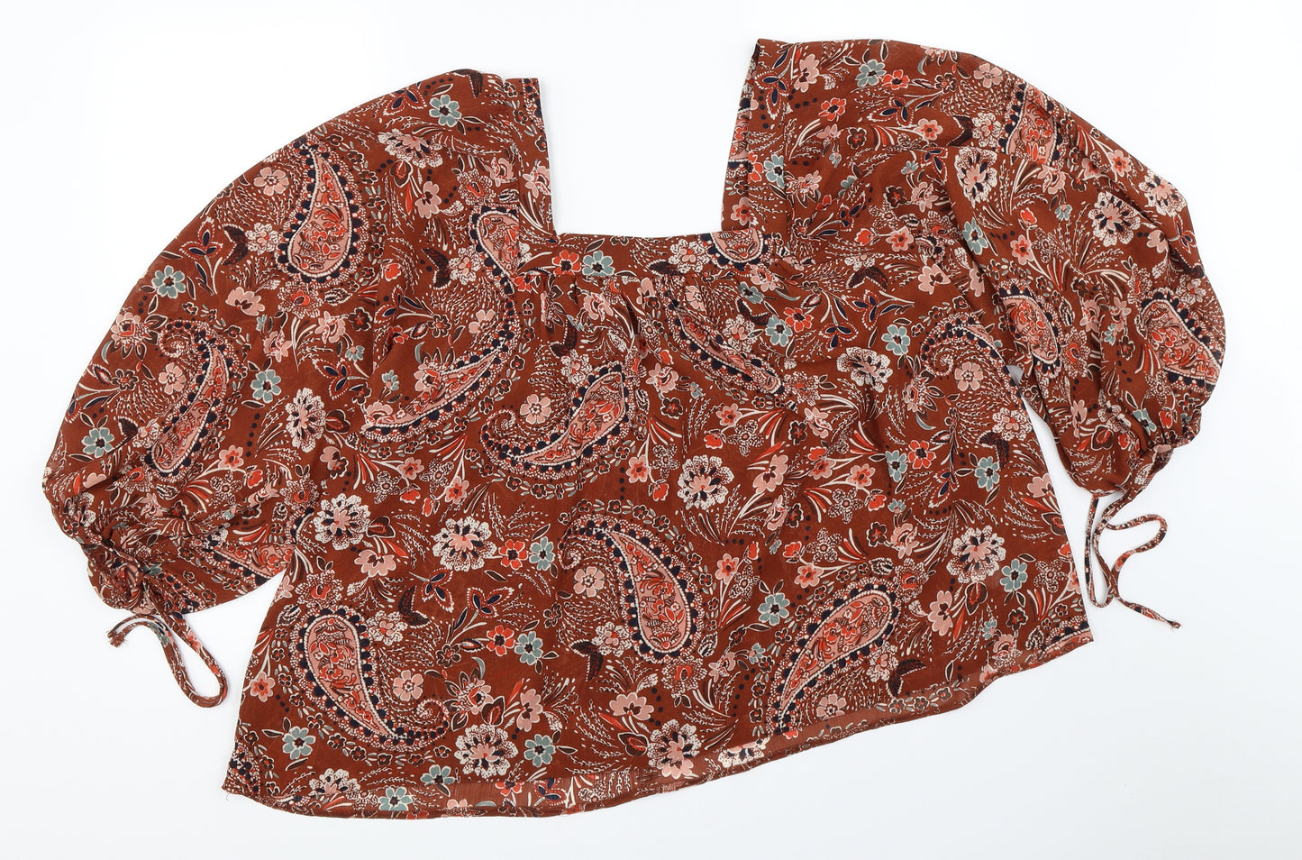 Primark Womens Brown Floral  Basic Blouse Size 16