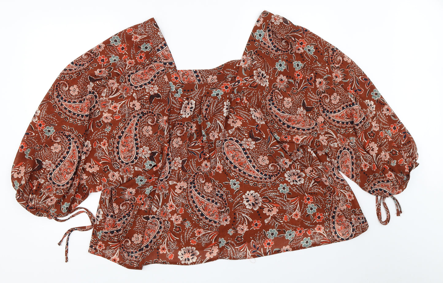 Primark Womens Brown Floral  Basic Blouse Size 16