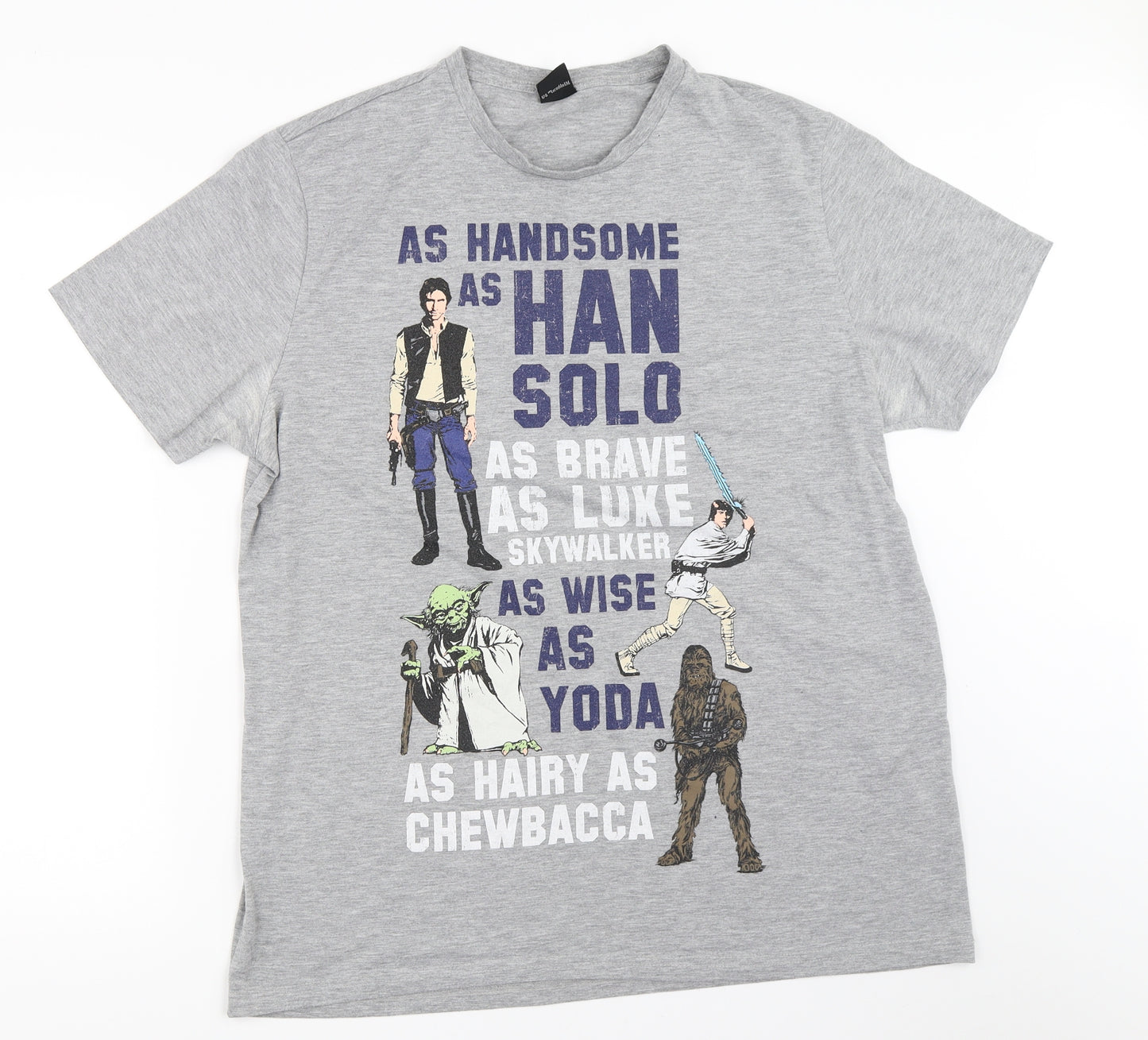 George Mens Grey    T-Shirt Size L  - star wars