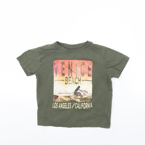 Primark Boys Green   Basic T-Shirt Size 3 Years  - Venice beach