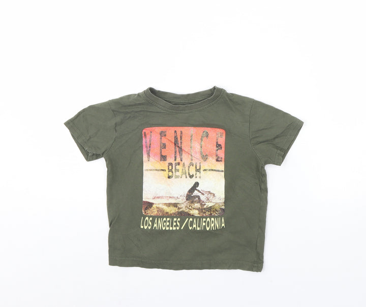 Primark Boys Green   Basic T-Shirt Size 3 Years  - Venice beach