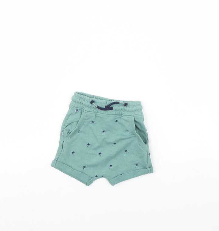 George Baby Green Floral  Cropped Trousers Size 18 Months