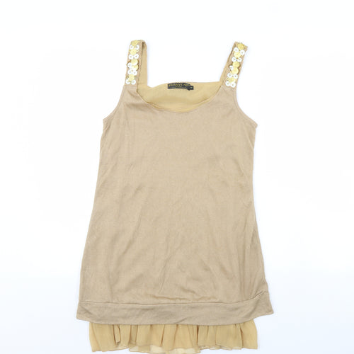 PussyCat Womens Beige   Basic Tank Size S