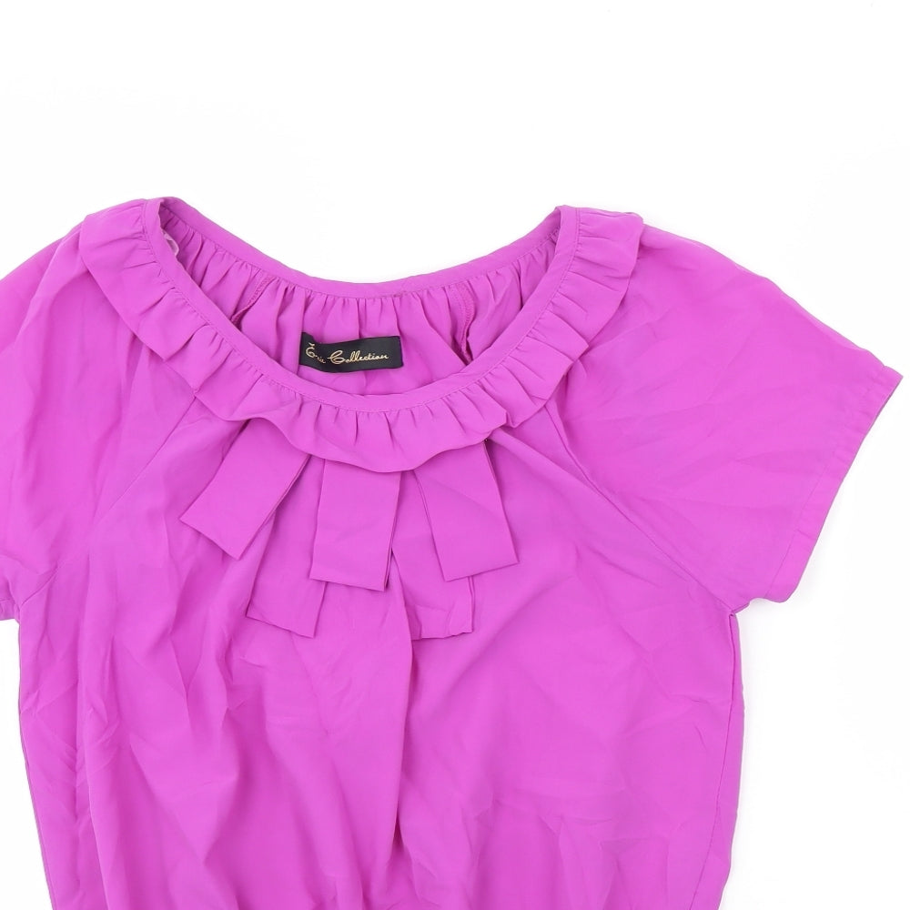 Evie Womens Purple   Basic Blouse Size 12