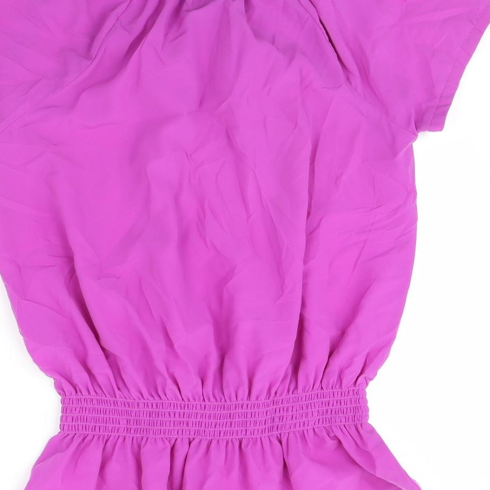 Evie Womens Purple   Basic Blouse Size 12