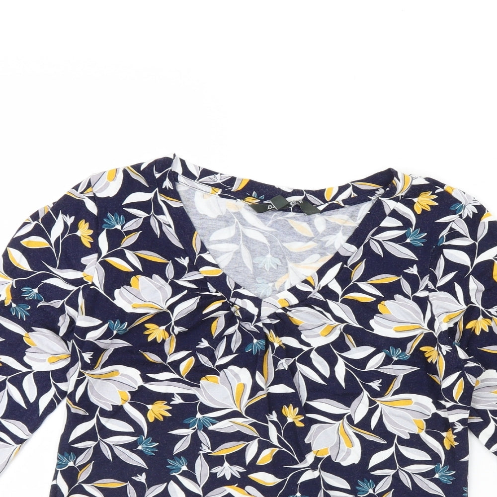 Bonmarché Womens Blue Floral  Basic Blouse Size 14