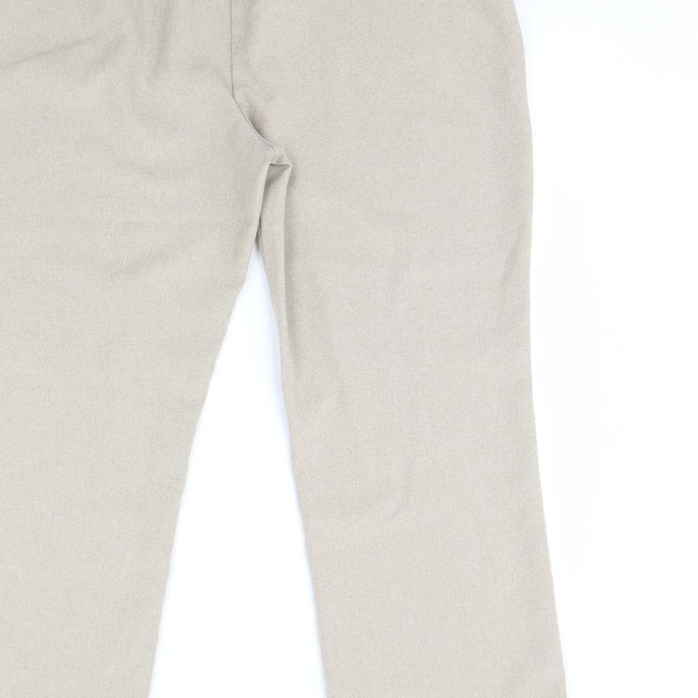 straight leg Womens Beige   Dress Pants Trousers Size 14 L30 in