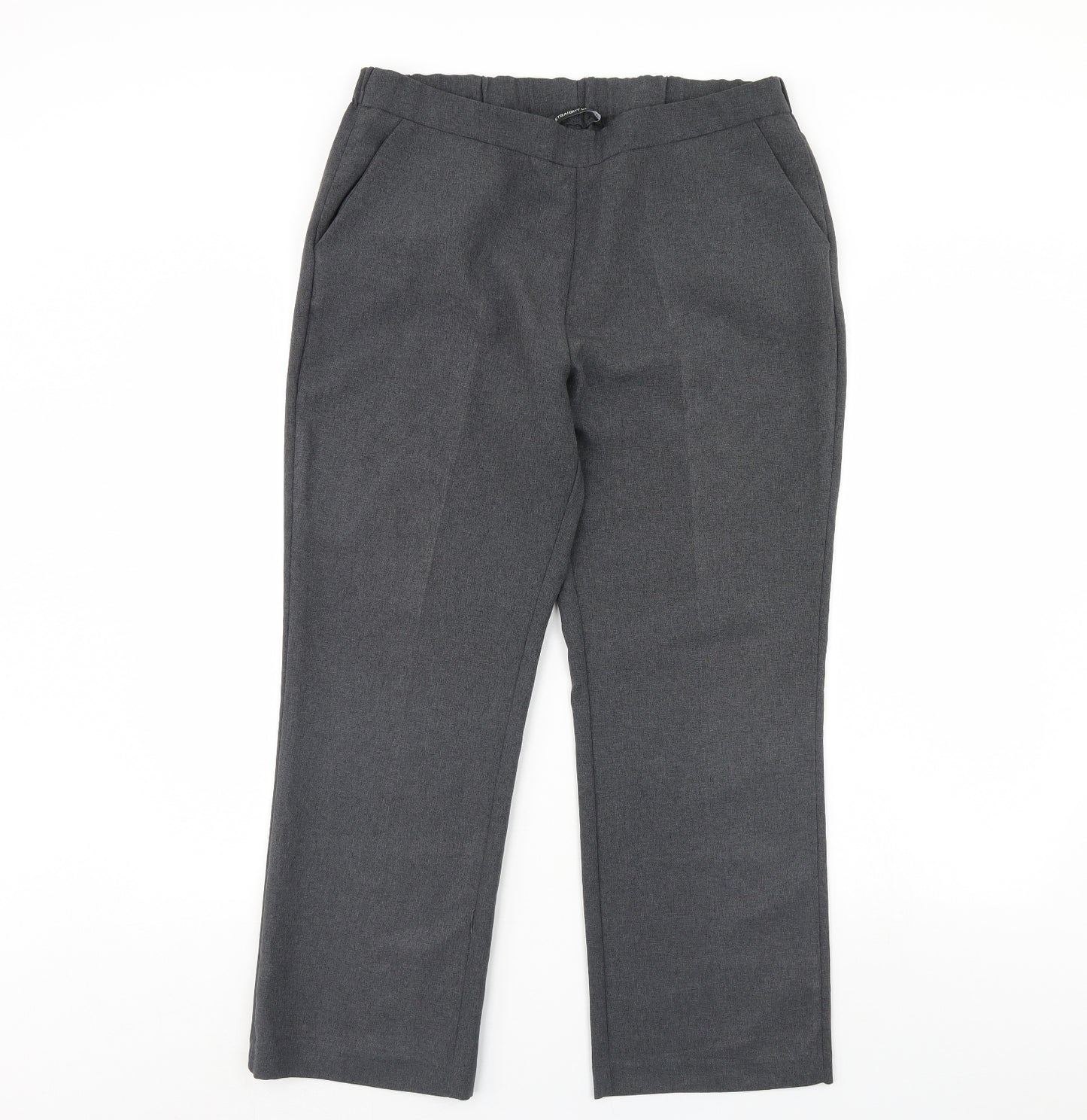 straight Leg Womens Grey   Dress Pants Trousers Size 14 L29 in