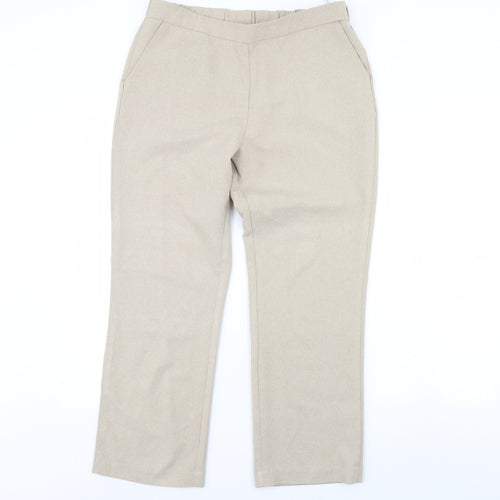 straight leg Womens Beige   Dress Pants Trousers Size 14 L29 in