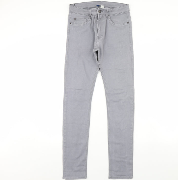 Preworn Womens Grey Denim Skinny Jeans Size 32 in L30 in