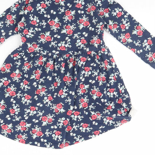 Paty kids Girls Blue Floral  Basic Blouse Size 4 Years