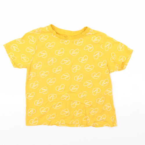 Primark Womens Yellow   Cropped T-Shirt Size S  - Love