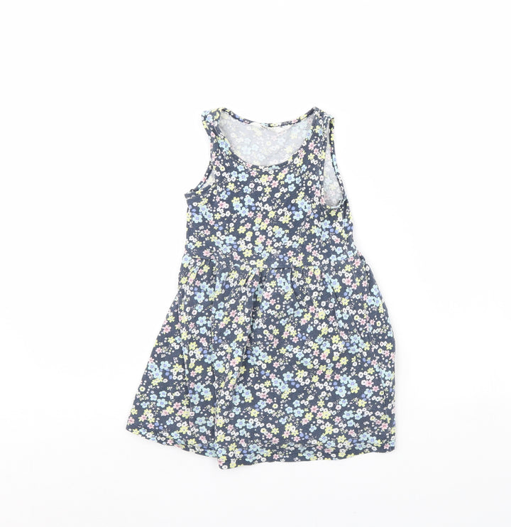 H&M Girls Blue Floral Fit & Flare Size 2 Years