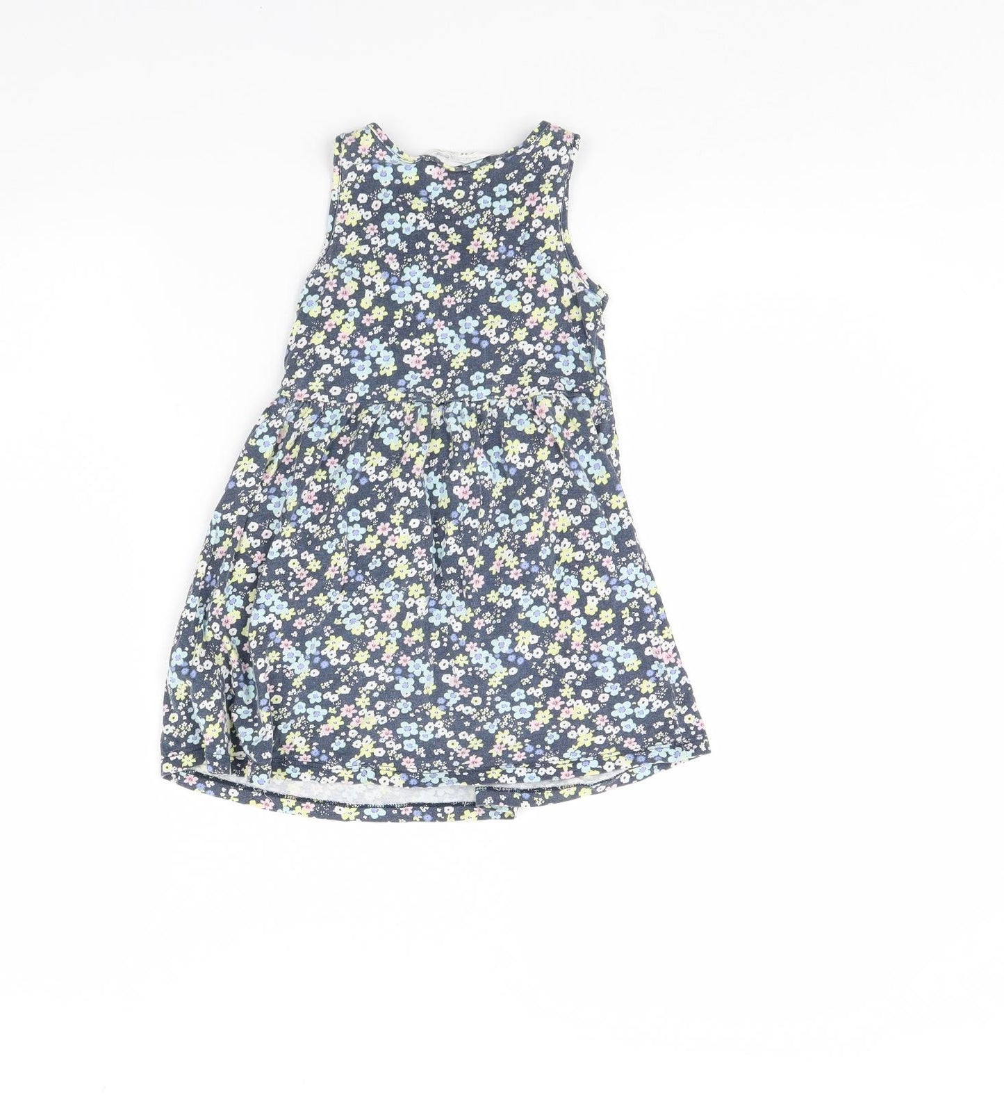 H&M Girls Blue Floral  Fit & Flare  Size 2 Years
