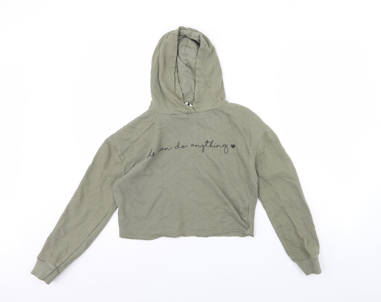 Miss evie Girls Green   Pullover Hoodie Size 11-12 Years  - Girls Can Do Anything