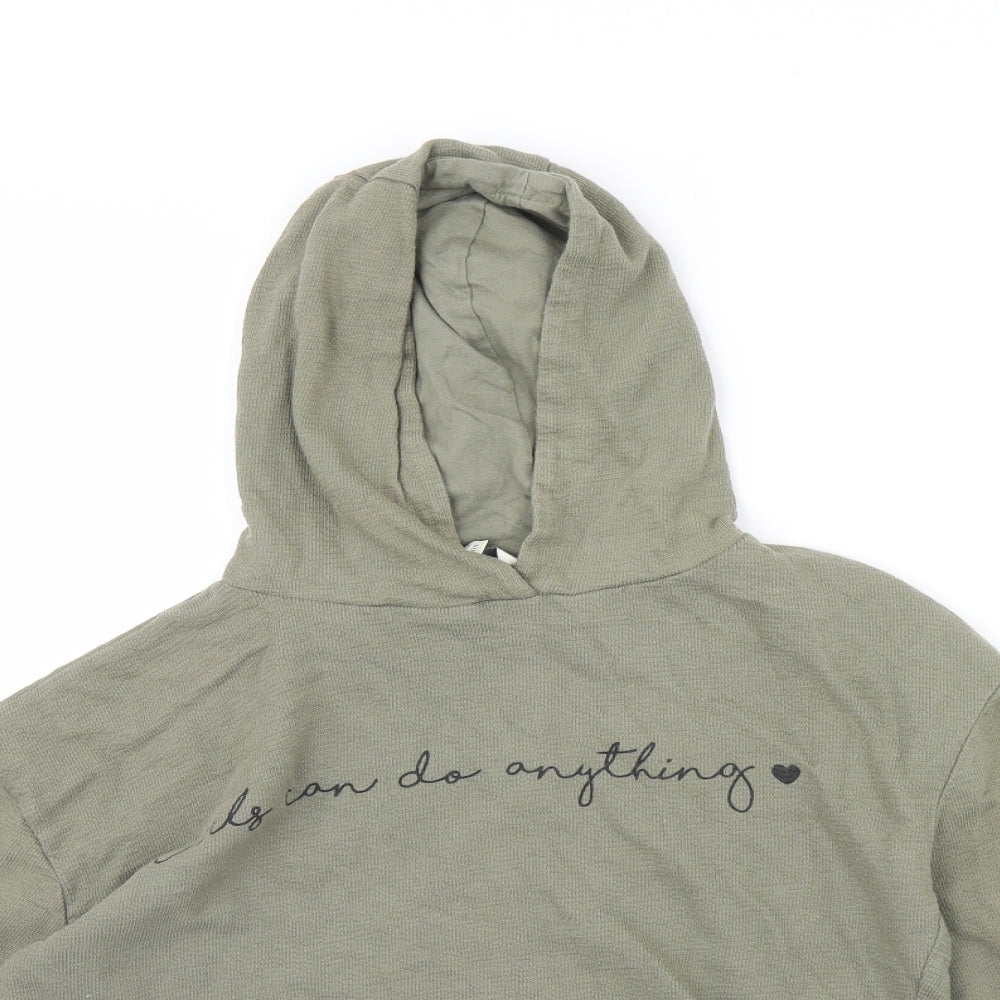 Miss evie Girls Green   Pullover Hoodie Size 11-12 Years  - Girls Can Do Anything