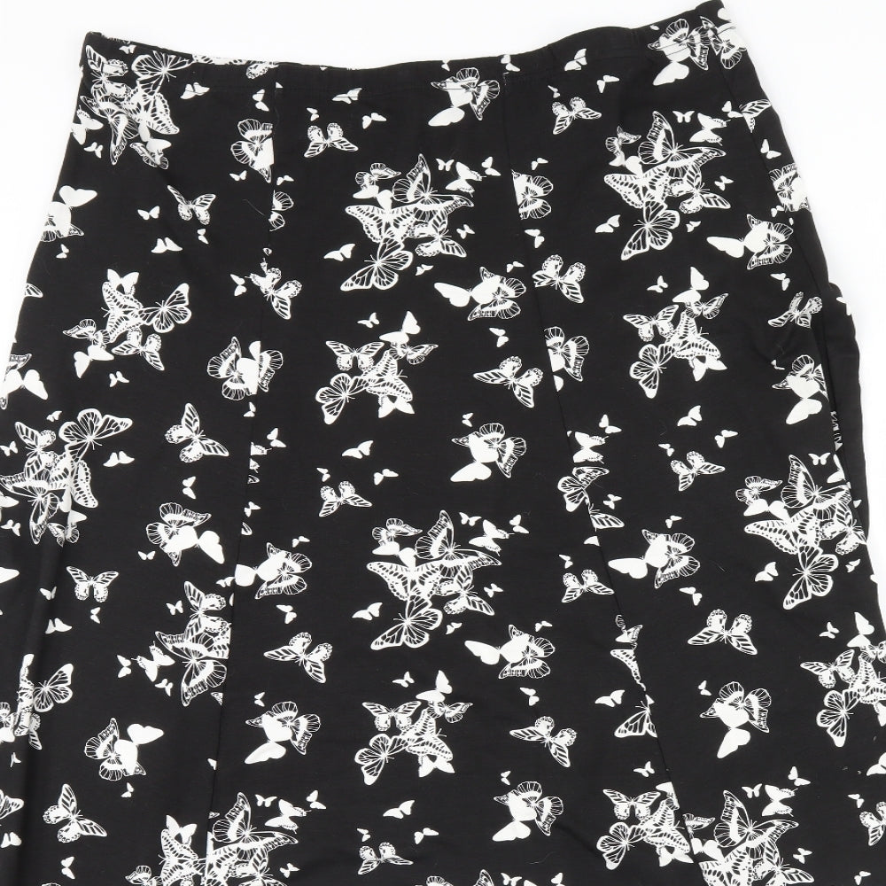 Yours Womens Black Animal Print  Maxi Skirt Size 20
