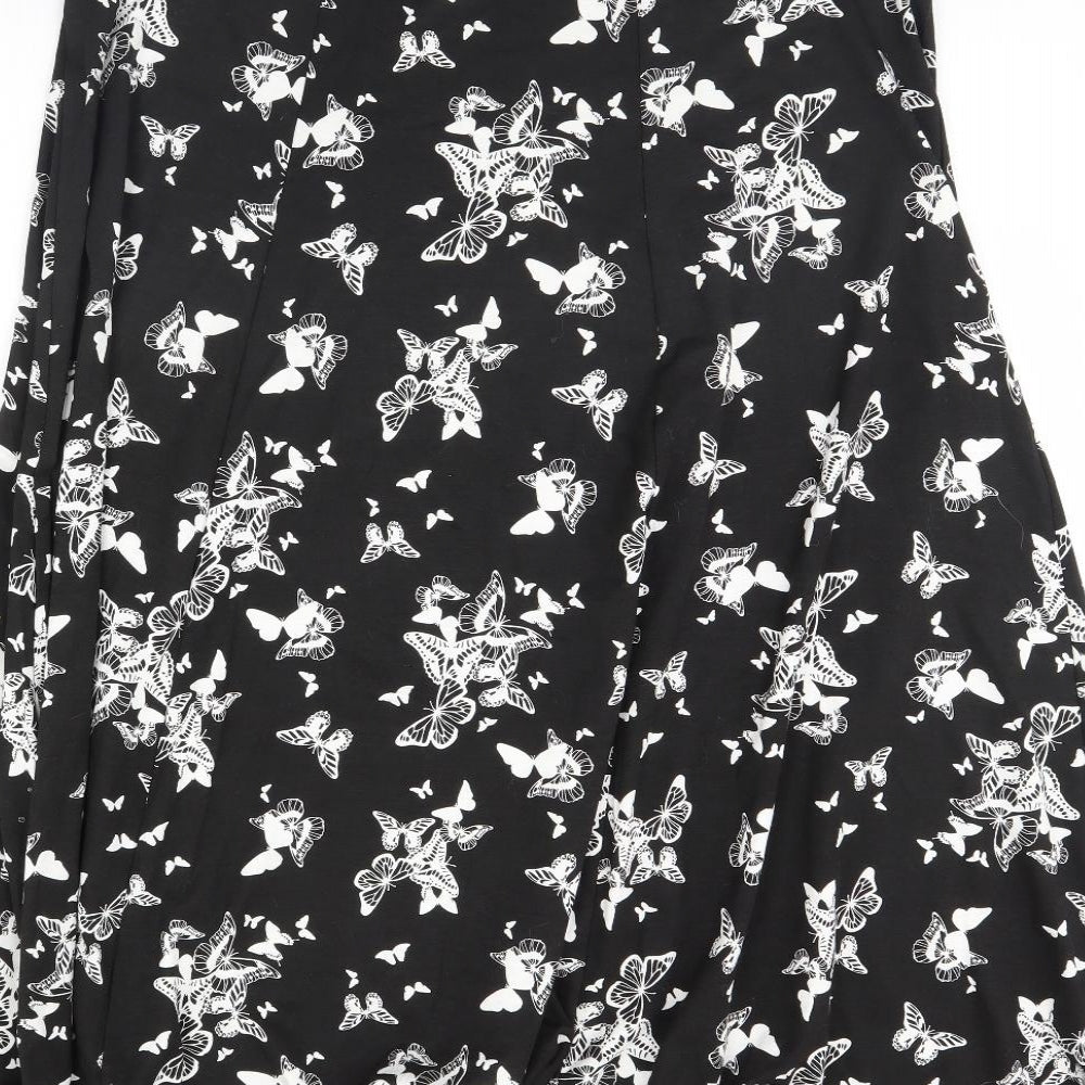Yours Womens Black Animal Print  Maxi Skirt Size 20
