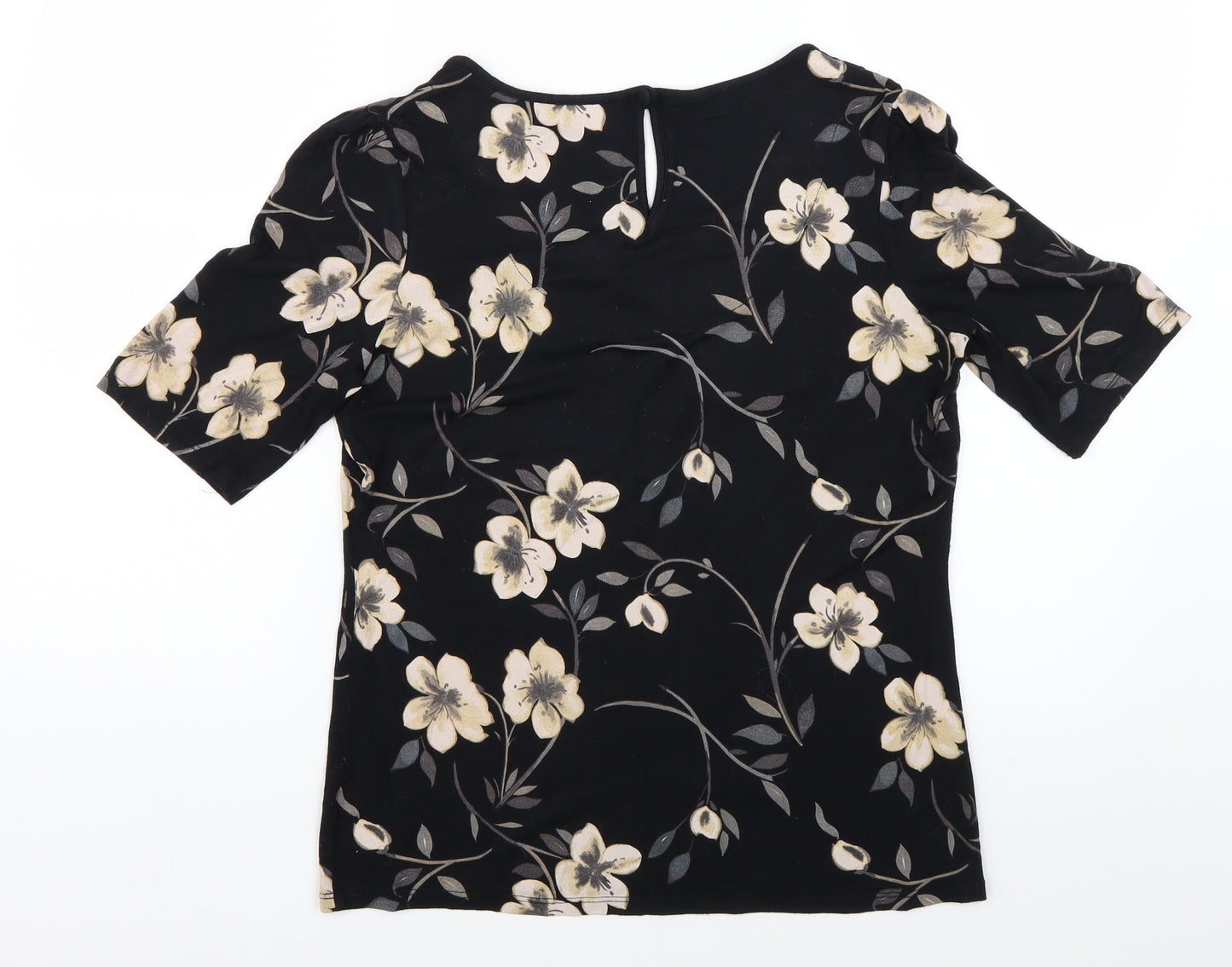 NEXT Womens Black Floral  Basic Blouse Size 12