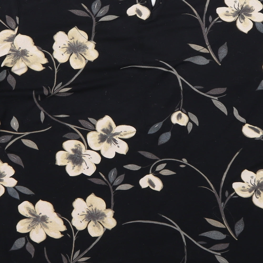 NEXT Womens Black Floral  Basic Blouse Size 12