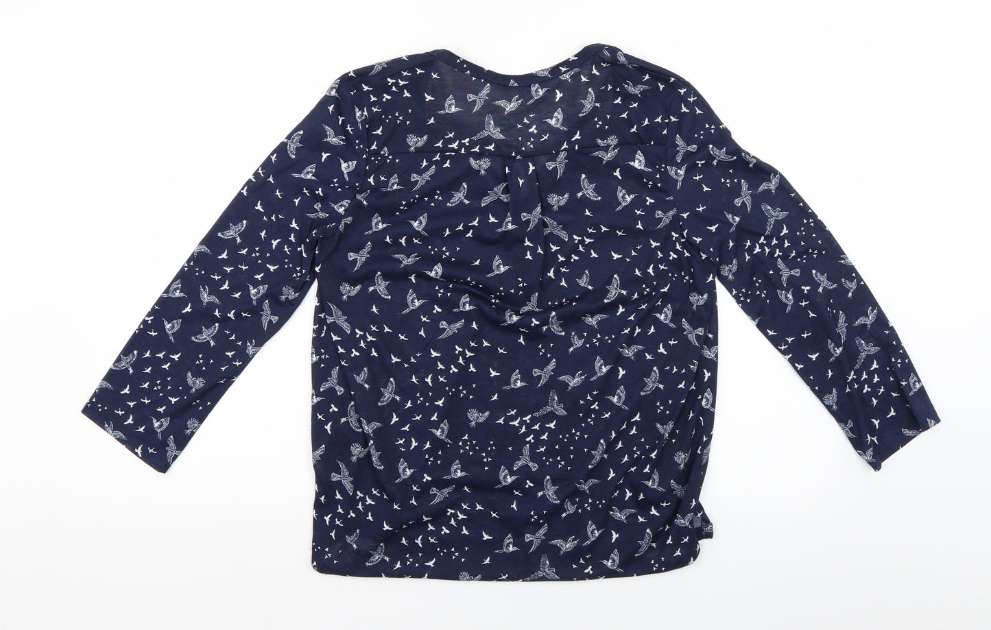 H&M Womens Blue Geometric  Basic Blouse Size 6  - birds