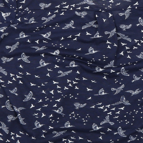 H&M Womens Blue Geometric  Basic Blouse Size 6  - birds