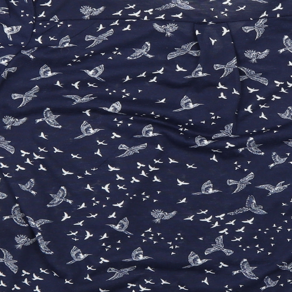 H&M Womens Blue Geometric  Basic Blouse Size 6  - birds