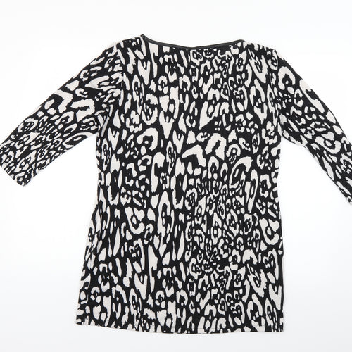 F&F Womens Black Geometric Knit Pullover Jumper Size 14