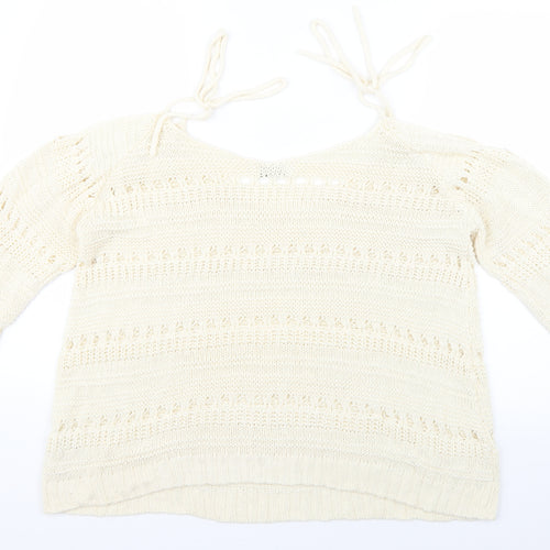 Papaya Womens Beige  Knit Pullover Jumper Size XL