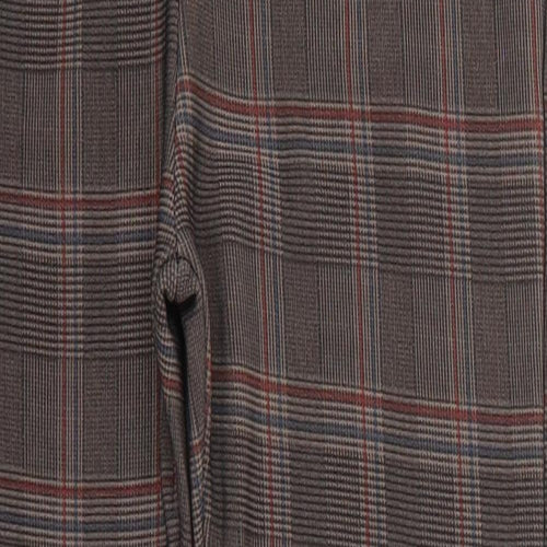 cc fashion Womens Brown Check  Chino Trousers Size S L25.5 in