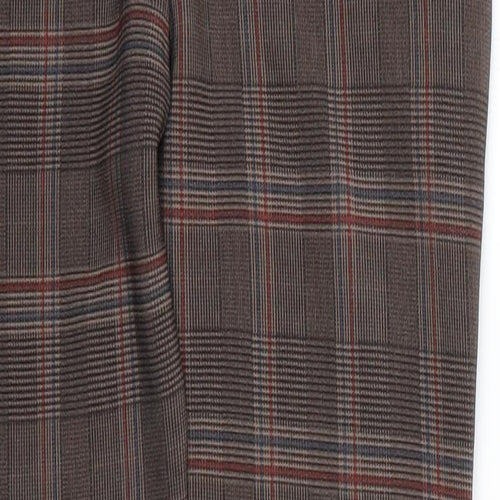 cc fashion Womens Brown Check  Chino Trousers Size S L25.5 in
