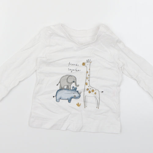 George Baby White Geometric  Pullover T-Shirt Size 6-9 Months