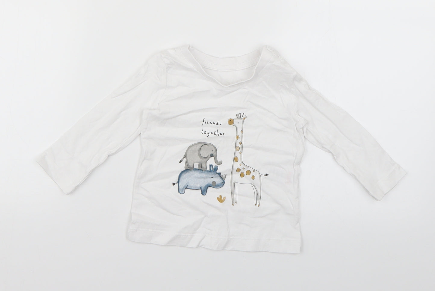 George Baby White Geometric  Pullover T-Shirt Size 6-9 Months