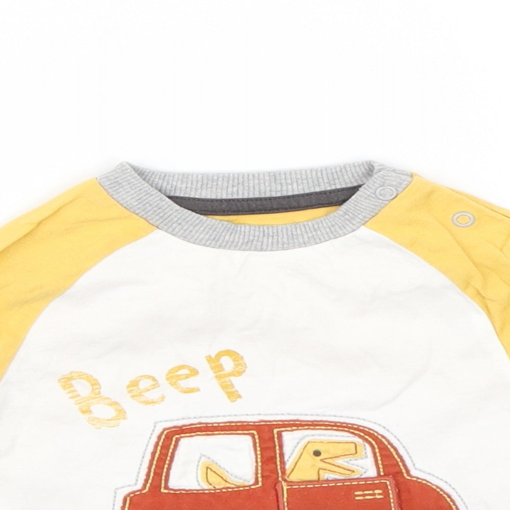 Nutmeg Baby Yellow Geometric  Pullover T-Shirt Size 6-9 Months  - Cars