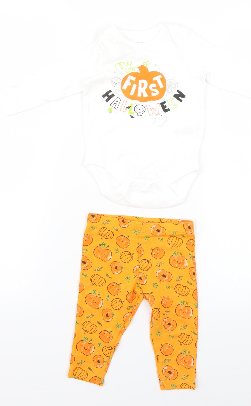 fred&flow Baby Orange Geometric  Trousers Set Outfit/Set Size 3-6 Months