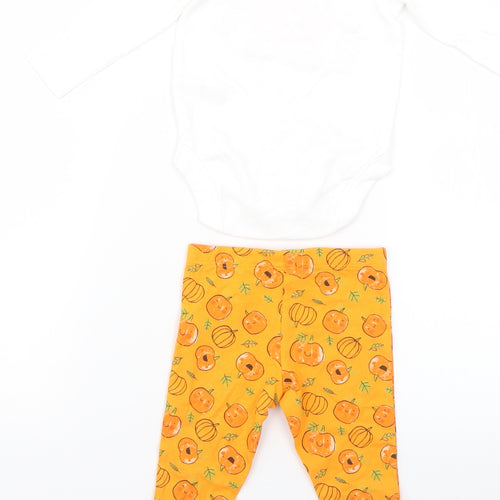 fred&flow Baby Orange Geometric  Trousers Set Outfit/Set Size 3-6 Months