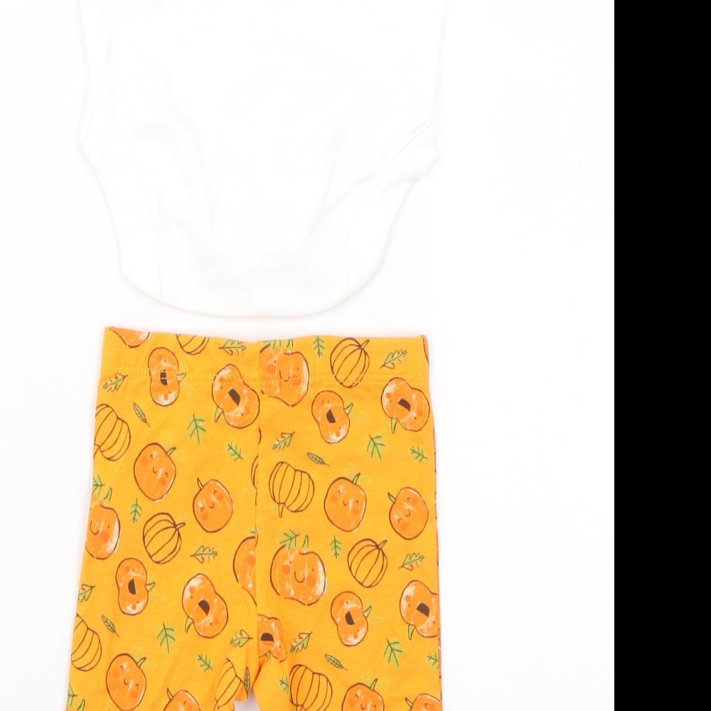 fred&flow Baby Orange Geometric  Trousers Set Outfit/Set Size 3-6 Months