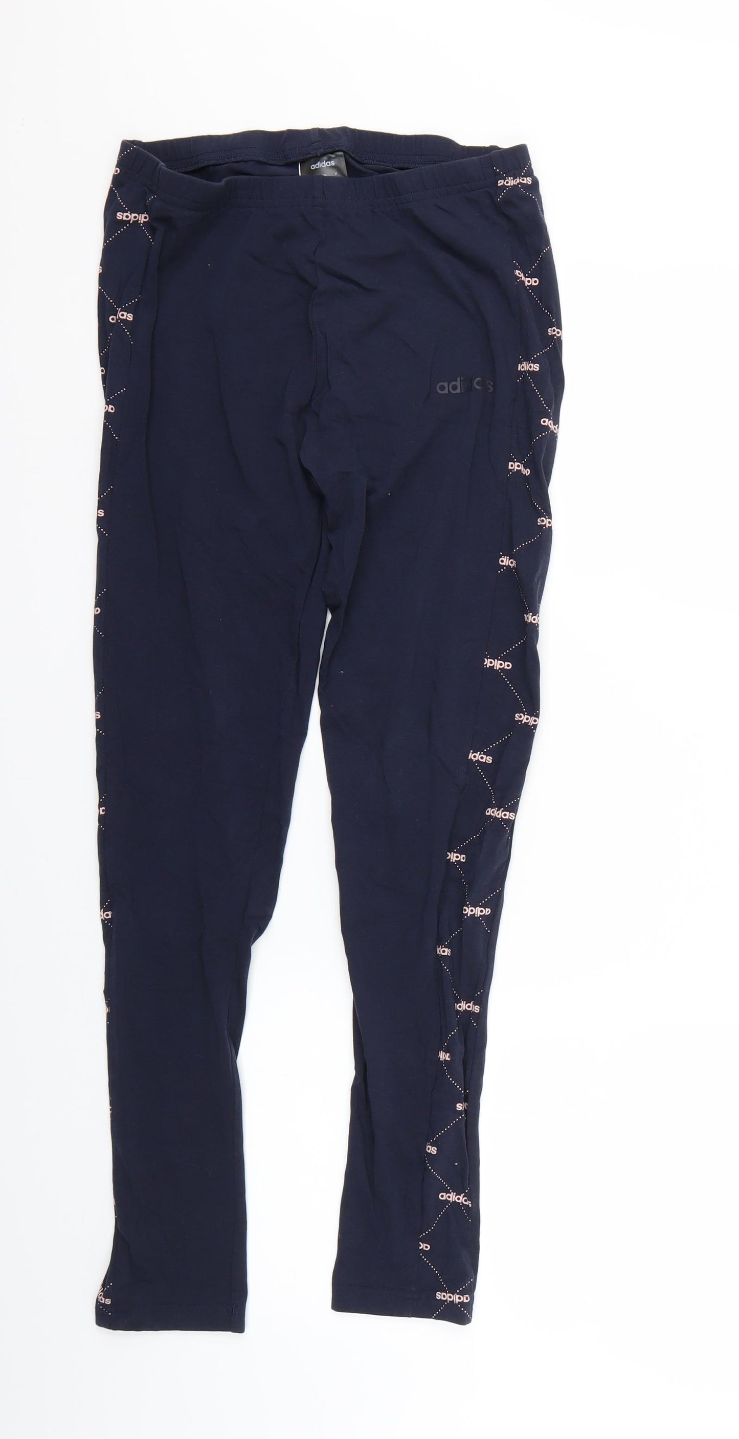 adidas Womens Blue Geometric  Sweatpants Leggings  L34 in