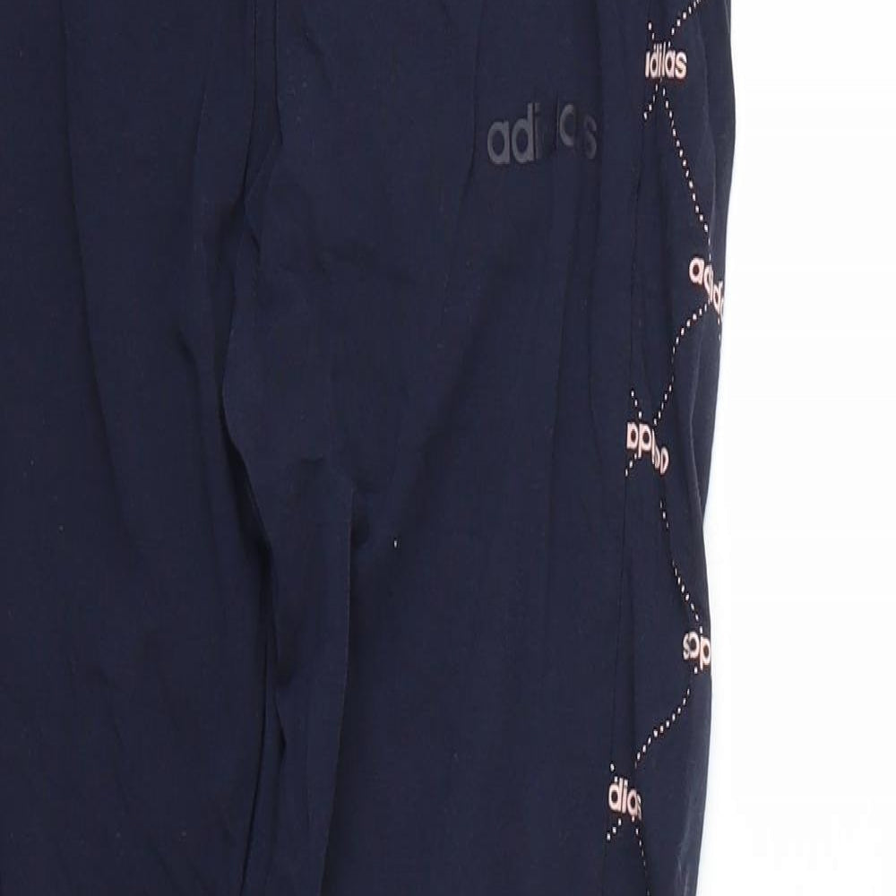 adidas Womens Blue Geometric  Sweatpants Leggings  L34 in